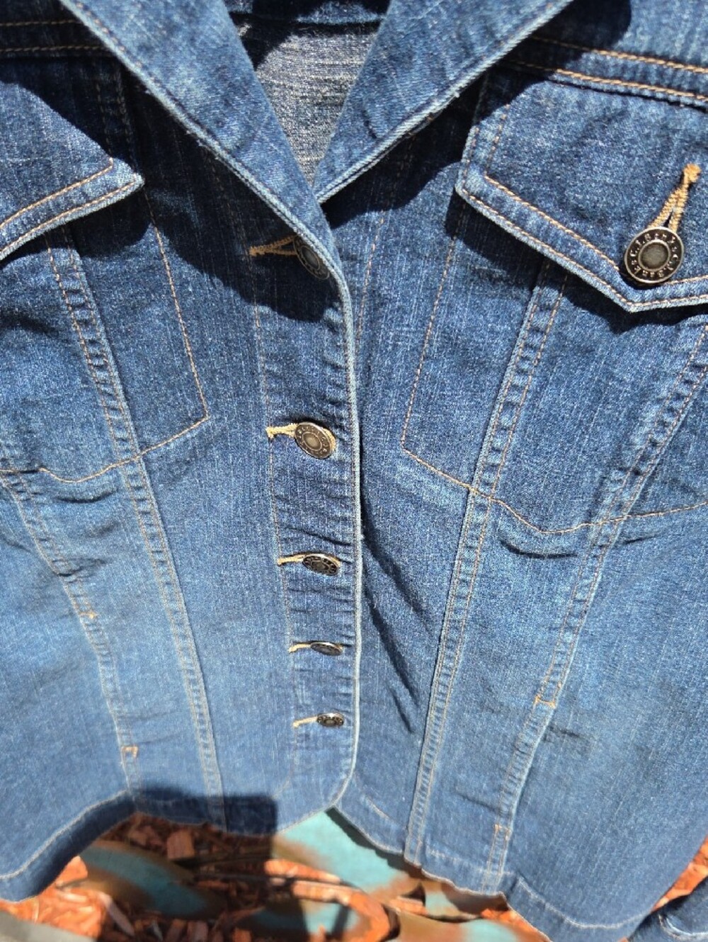CJ Banks Women's Dark Blue Denim Jacket Size X - Picture 4 of 12